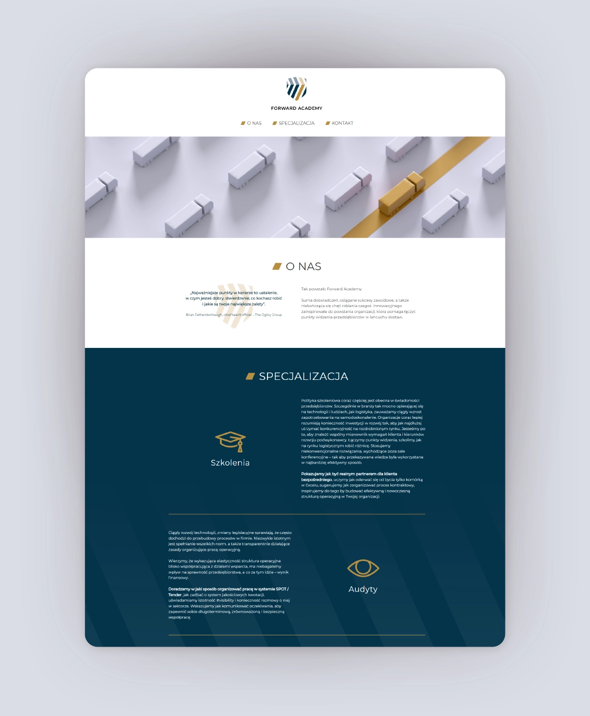 projekt graficzny strony www - pokazany na screenie - layout strony głównej